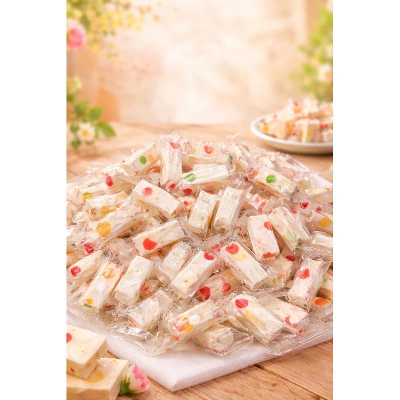 Original Jujube Nougat Candy Soft Chewy Nougat with Colorful Jelly Pieces Individually Wrapped Sweet Snack 8oz 1lb 3lb