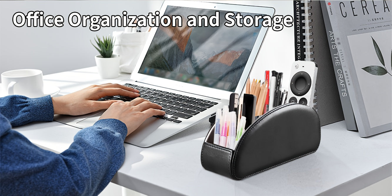 Remote Control Holder with 5 Compartments Desktop Organizer Caddy – Bedside Storage Box for TV Remotes Pens Eyeglasses Office Stationery Home Appliance Controllers