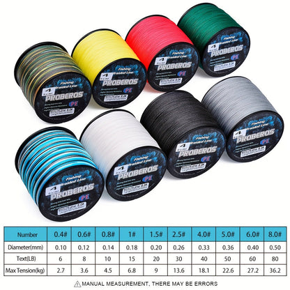Braided Fishing Line 500M 547 Yards 4 Strand Superline Abrasion Resistant Zero Stretch 6LB-80LB Test Super Strong Multicolor Fishing Line for Saltwater Freshwater