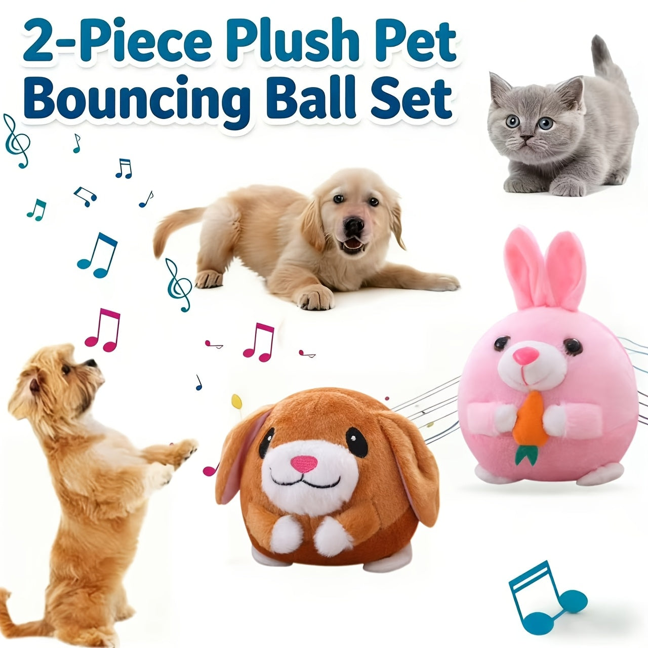 USB Rechargeable Bouncing Dog Toy – Motion Sensor Electronic Ball with Pig Sound & Voice Recording, Washable Interactive Fetch Toy for Small Dogs & Puppies