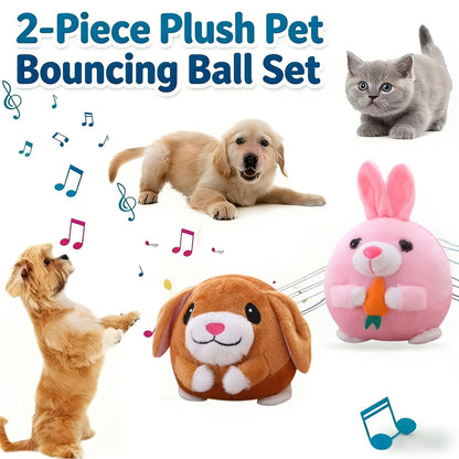 USB Rechargeable Bouncing Dog Toy – Motion Sensor Electronic Ball with Pig Sound & Voice Recording, Washable Interactive Fetch Toy for Small Dogs & Puppies