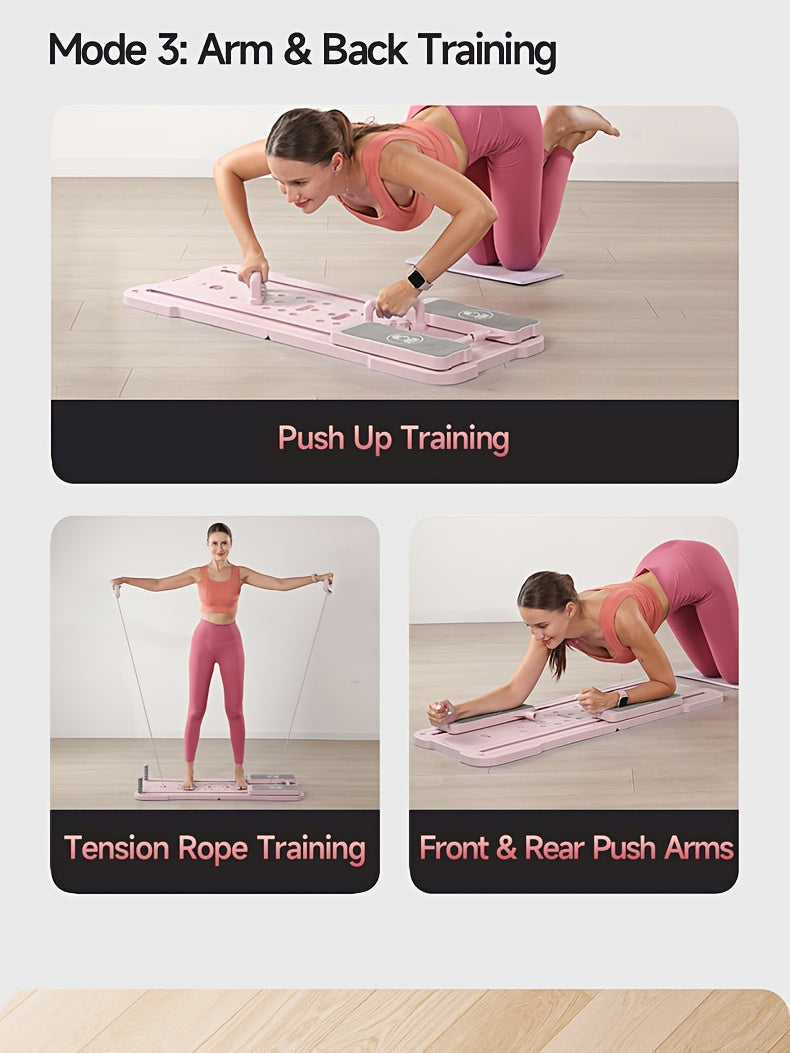 9-in-1 Portable Pilates Reformer Board for Home Gym – Multifunctional Ab Wheel & Push-Up Workout Machine, Full Body Core Trainer, Muscle Toning Exercise Equipment, Ideal Gift for Her & Him