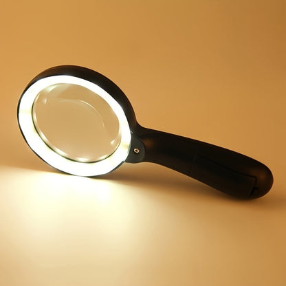 10X Magnifying Glass with 12 LED Lights – Handheld Large Illuminated Magnifier for Seniors Reading, Coins, Stamps, Jewelry & Repair, Bright LED Lighted Magnifying Glass – Black