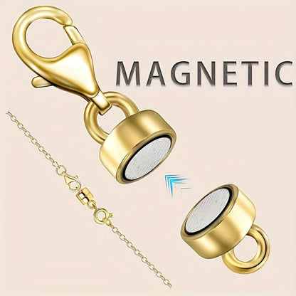 Magnetic Necklace Clasps and Closures with Lobster Clasp – Easy-Connect Magnet Jewelry Clasp Converters for Bracelets, Necklaces & Chains, Arthritis-Friendly Jewelry Fasteners