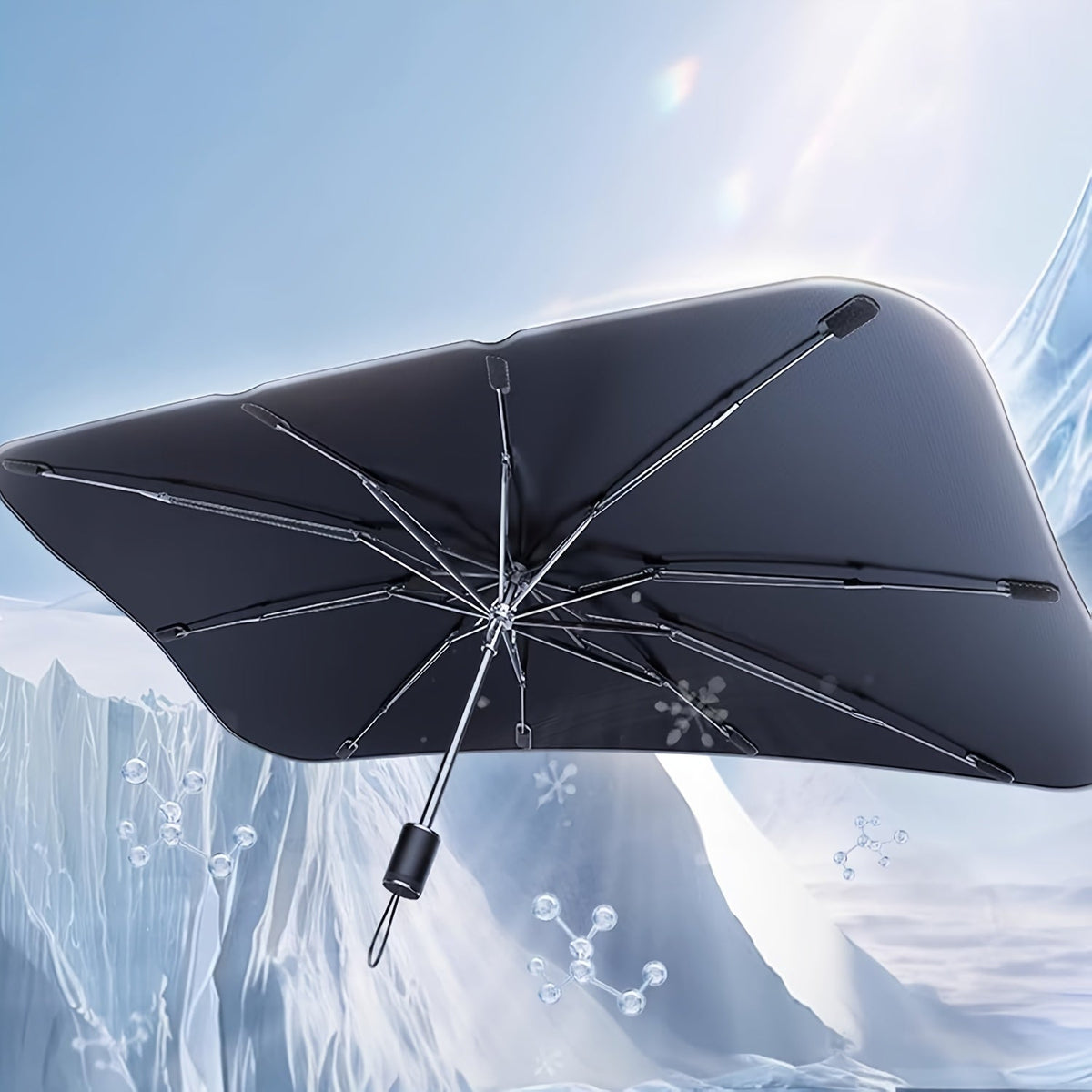 Car Windshield Sunshade Foldable - UV Blocking Heat Insulation Sun Shade for Car Front Window, Portable Summer Car Cooling Accessory Keeps Interior Cool, Easy Fold & Store Design