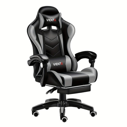 Gaming Chair High Back Ergonomic Racing Chair with Footrest & Lumbar Support – Adjustable Recline Swivel Computer Office Chair, 8 Colors