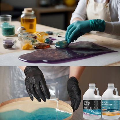 Clear Epoxy Resin Kit 2 Part High Gloss Casting Coating Countertop Table Top Resin Art DIY Jewelry Handcraft with Pumps 16oz to 2 Gallon