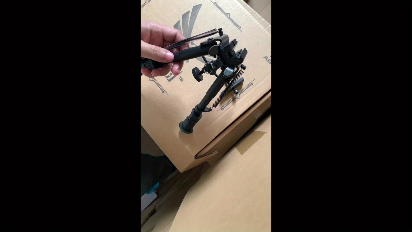 Adjustable Rifle Bipod 6-9 Inch 5 Height Settings Quick Release Adapter Foldable Retractable Lightweight Aluminum Alloy M-LOK Mount Rubber Feet for Hunting Shooting Outdoor Sports
