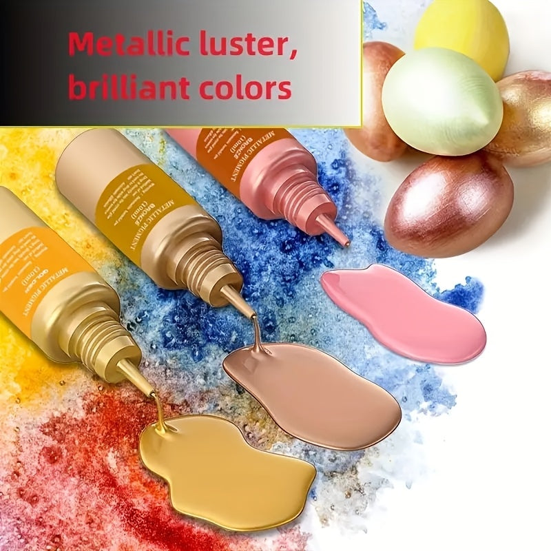 12 Color Metallic Alcohol Ink Set for Epoxy Resin Art – Concentrated Glitter Alcohol Pigment Dye for Resin Petri Dish & Cup Making, 0.34 oz per Bottle