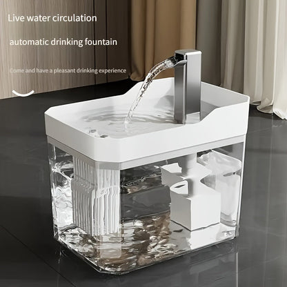 Automatic Pet Water Fountain for Cats & Dogs, 57.48oz Ultra-Quiet USB Circulating Water Dispenser with Filtration, Battery-Free Cat Drinking Feeder