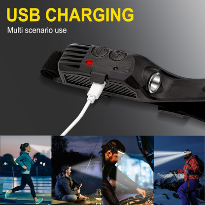 4 Pack USB Rechargeable LED Headlamp Ultra Bright Hands-Free with Adjustable Headband, Built-in 1200mAh Lithium Battery, Multi-Mode Emergency Work Light for Camping Hiking Running Fishing Repairing