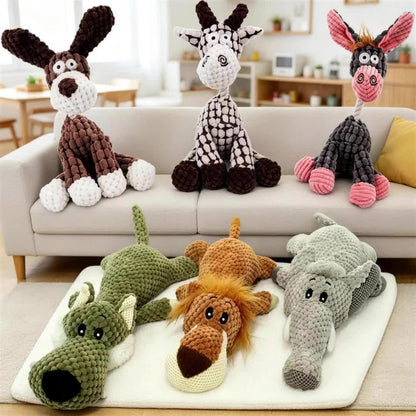 6pcs Squeaky Plush Dog Toys – Cute Animal-Shaped Chew & Teething Set, Interactive Plush Toys for Small & Medium Dogs, Anxiety Relief & Teeth Cleaning, Safe & Durable