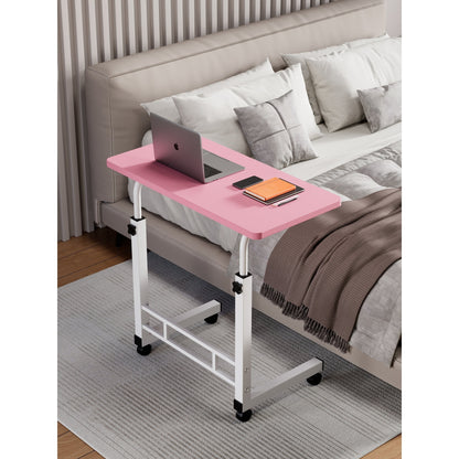 Mobile Lift Table Adjustable Height Rolling Laptop Desk Bedside Sofa Side Table for Bedroom Home Office