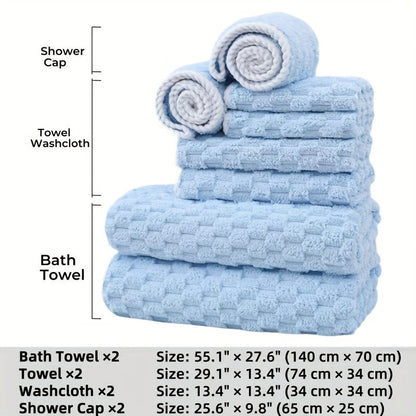 Waffle Weave Bath Towels 4-Pack & 8-Pack Ultra-Soft Quick-Dry Microfiber – Super Absorbent 281g/m² 80/20 Polyamide Spa Gym Travel Towels, Lint-Free Antimicrobial, Multiple Colors