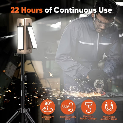 Extendable Magnetic LED Work Light Rechargeable – 7 Lighting Modes, 360° Adjustable Foldable Inspection Light for Auto Repair, Machinery, Camping, Hiking, Fishing & Emergencies