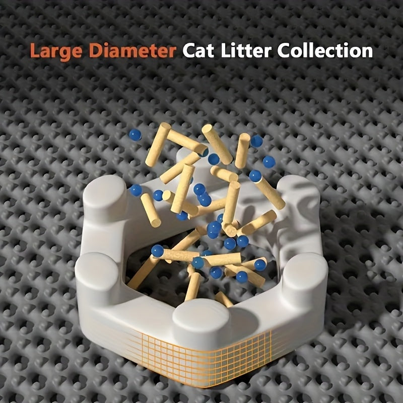 Cat Litter Mat Extra Large 27.6"×47.2" Honeycomb Double Layer Anti-Tracking, EVA Non-Slip Waterproof Litter Trapper for Multi-Cat Households, Easy to Clean, Fits Large Litter Boxes