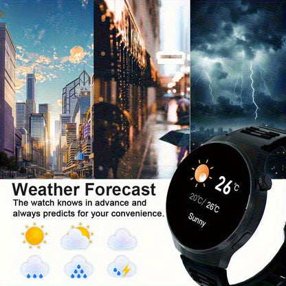 Smartwatch with Call Function & Fitness Tracker for Men & Women – Silicone Strap, Step Counter, Calorie Tracking, Heart Rate Monitor, Multiple Sports Modes, Music Playback & Remote Camera Control